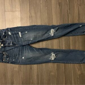 Distressed Blue Jeans